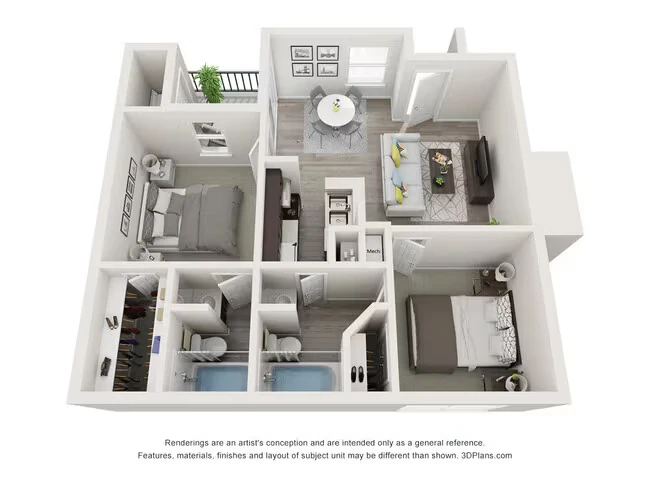 2 Bed 2 Bath 2901 floor plan